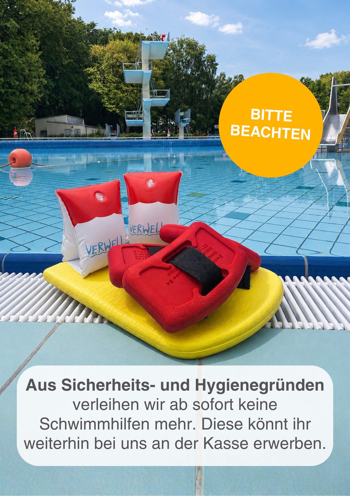 Schwimmhilfen Verleih A4 kleiner